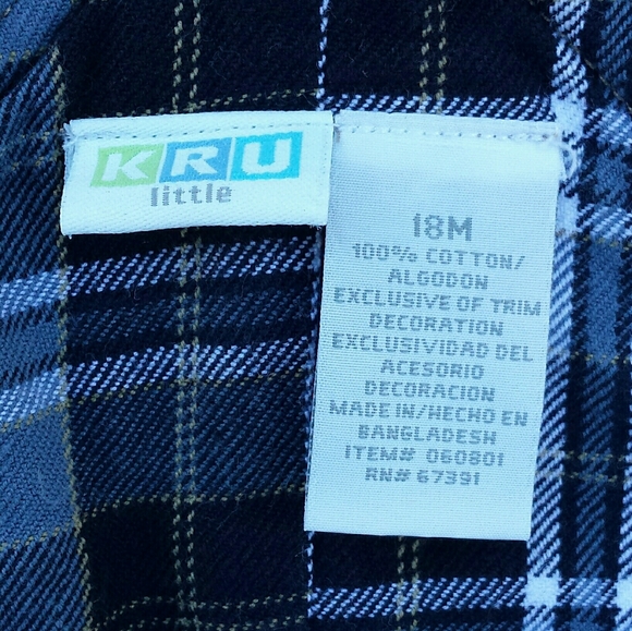 KRU 2-Pc. Set Tan Corduroy Overalls & Navy Shirt - Picture 16 of 16